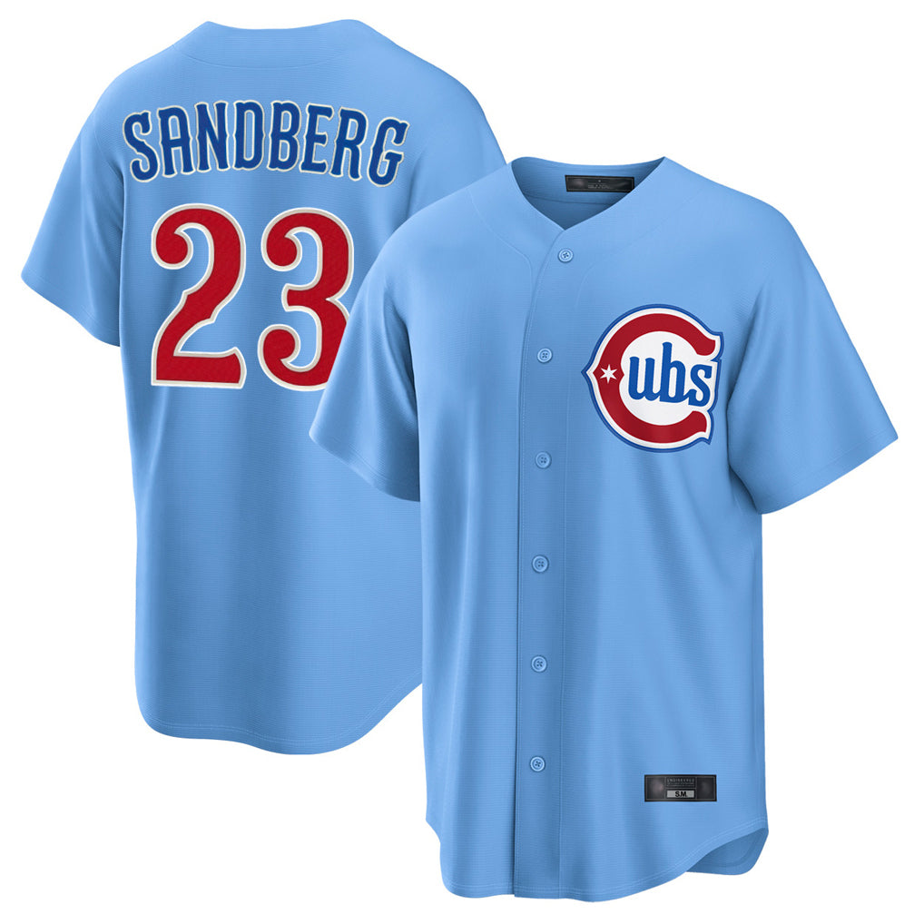 Choea C.Cubs #23 Ryne Sandberg Player Light Blue Home Game Stitched Jerseys