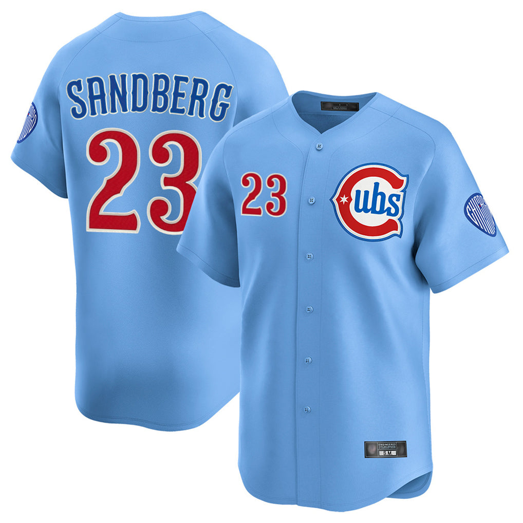 Choea C.Cubs #23 Ryne Sandberg Player Light Blue Limited Home Stitched Jerseys