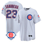 Choea C.Cubs #23 Ryne Sandberg Player White 150th Anniversary Home Game Stitched Jerseys