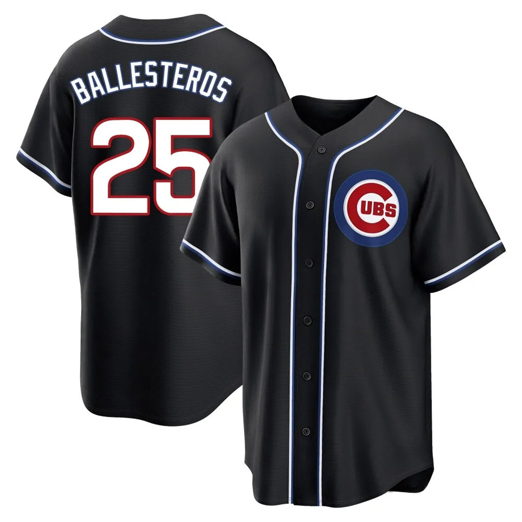 Choea C.Cubs #25 Mois¡§|s Ballesteros Player Black Fashion Out Game Stitched Jerseys