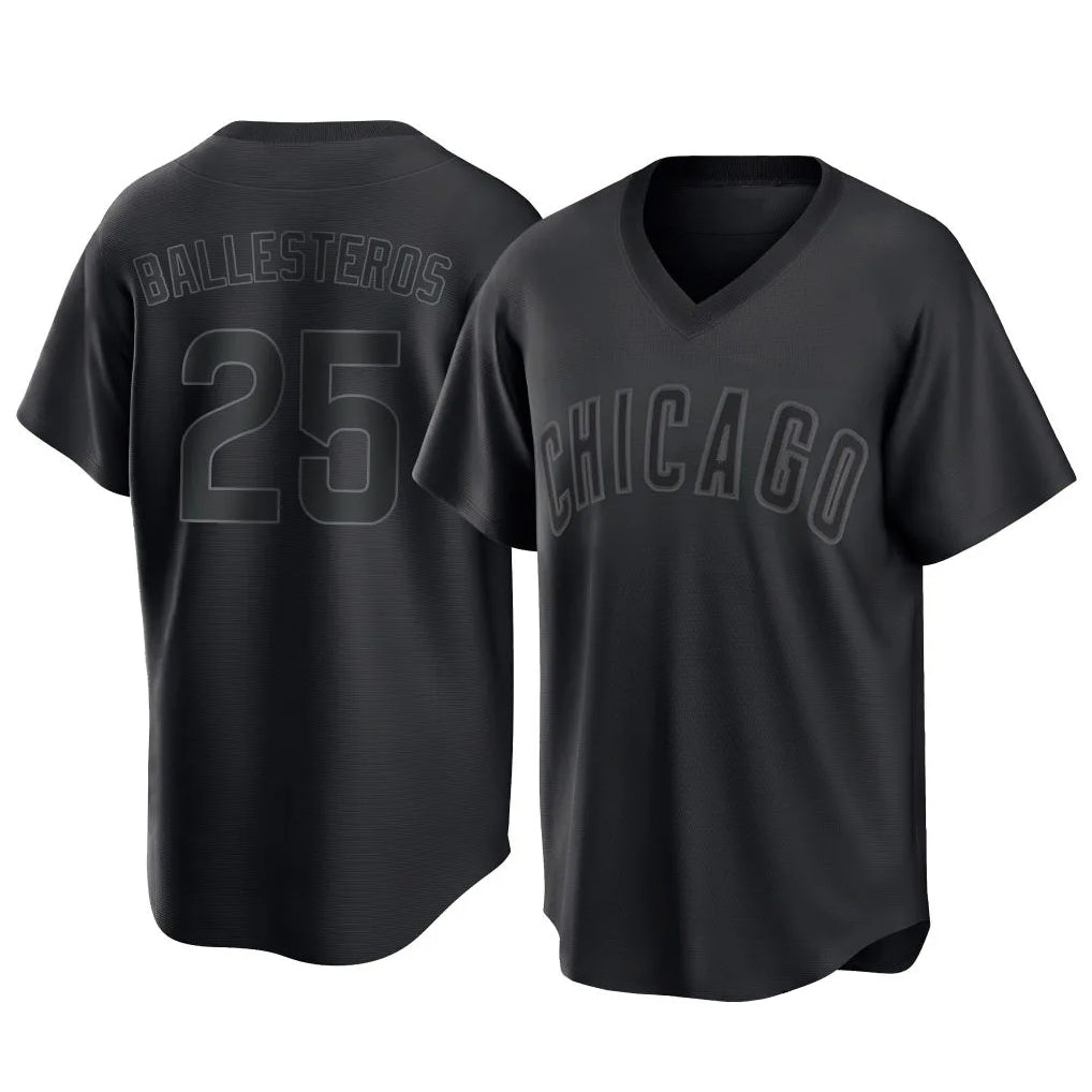 Choea C.Cubs #25 Mois¡§|s Ballesteros Player Black T-shirt Home Game Stitched Jerseys