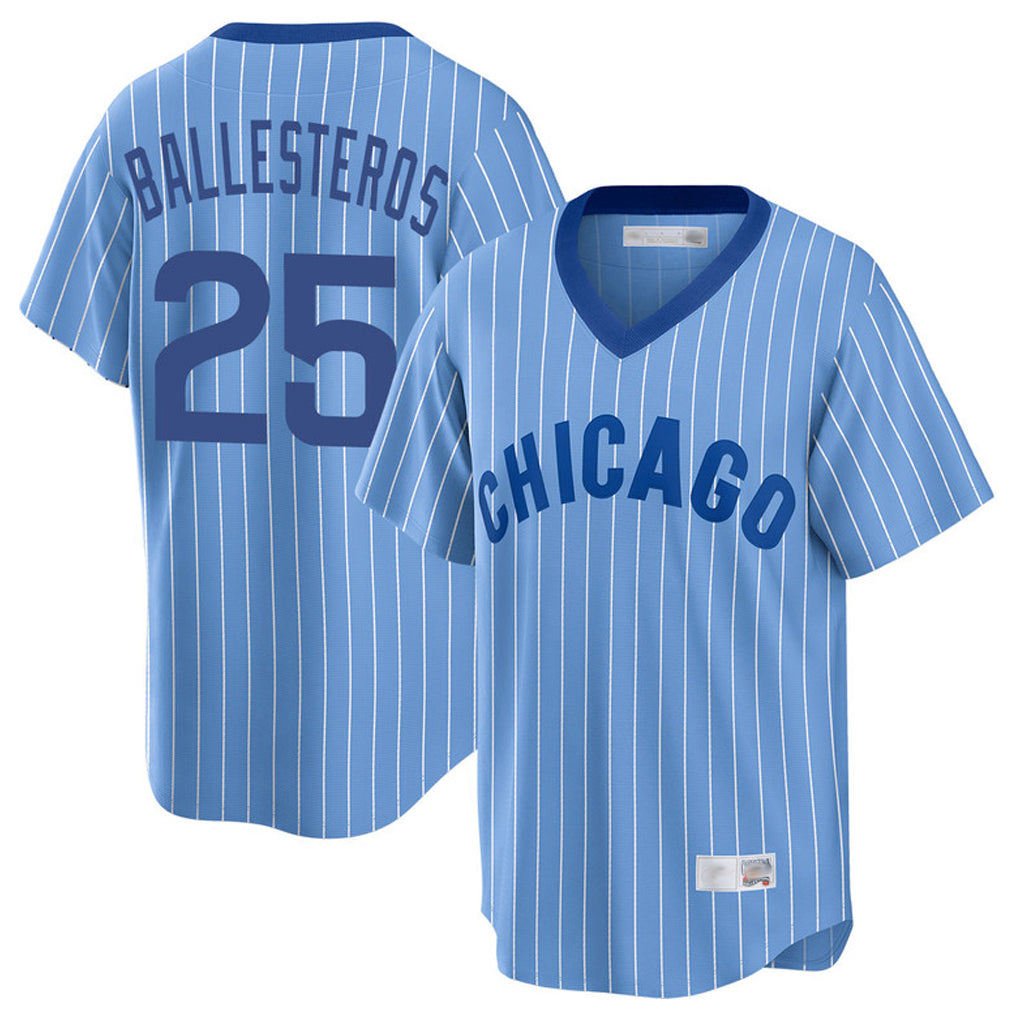 Choea C.Cubs #25 Mois¡§|s Ballesteros Player Blue T-shirt Cooperstown Collection Limited Stitched Jerseys