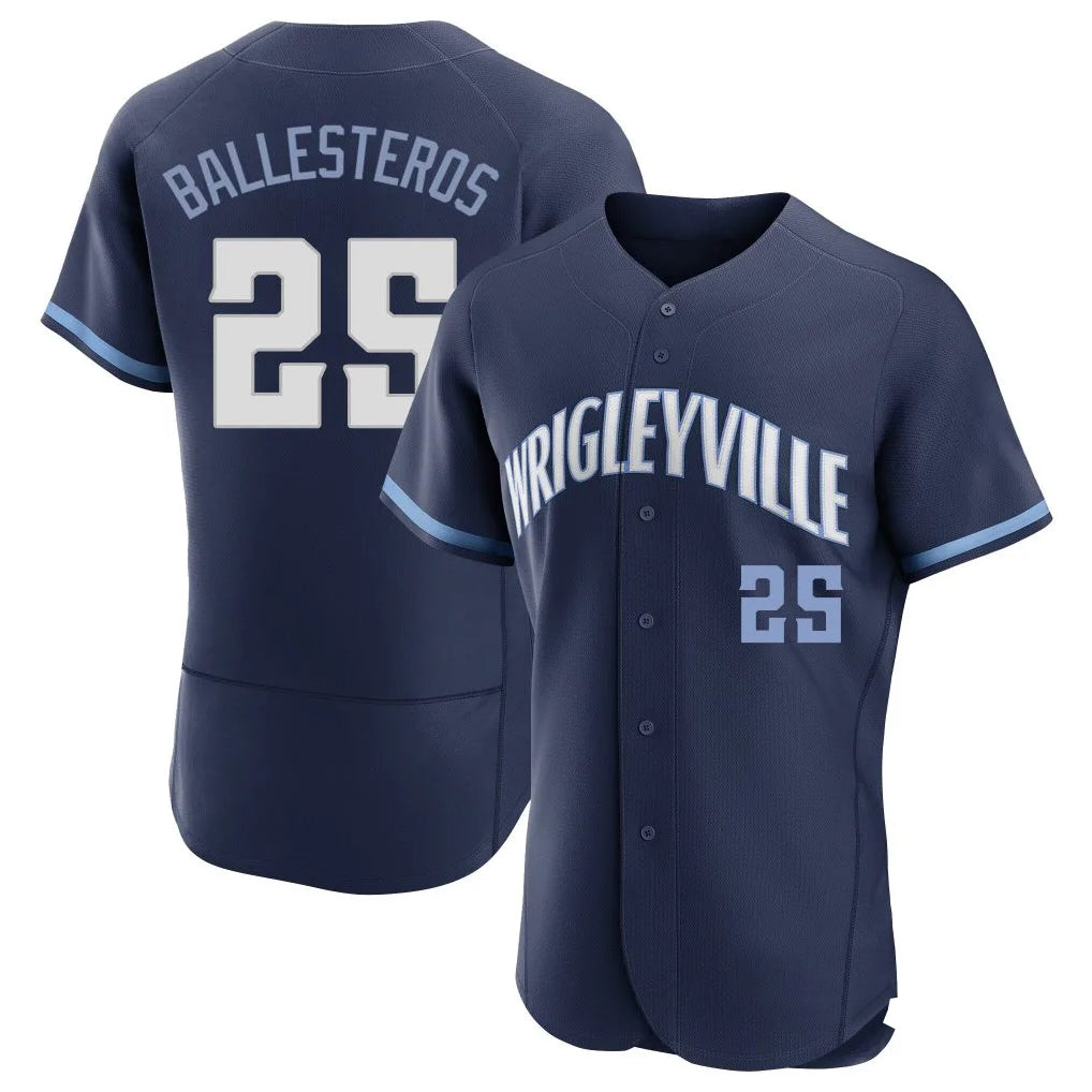 Choea C.Cubs #25 Mois¡§|s Ballesteros Player Navy City Connect Limited Elite Home Stitched Jerseys