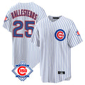 Choea C.Cubs #25 Mois¡§|s Ballesteros Player White 150th Anniversary Home Game Stitched Jerseys