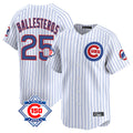 Choea C.Cubs #25 Mois¡§|s Ballesteros Player White 150th Anniversary Limited Home Game Stitched Jerseys
