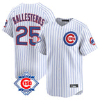 Choea C.Cubs #25 Mois¡§|s Ballesteros Player White 150th Anniversary Limited Home Game Stitched Jerseys