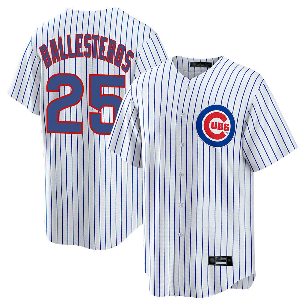 Choea C.Cubs #25 Mois¡§|s Ballesteros Player White Game Home Stitched Jerseys