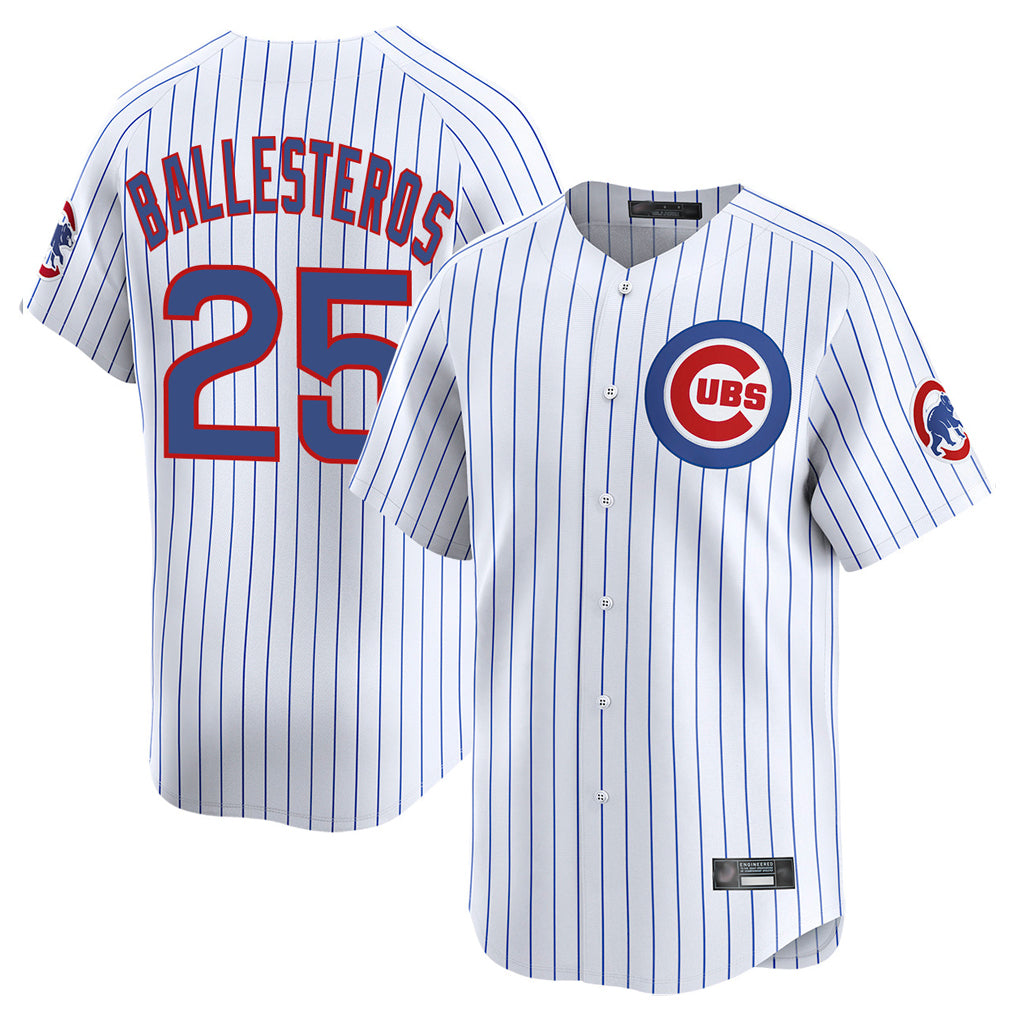 Choea C.Cubs #25 Mois¡§|s Ballesteros Player White Limited Home Game Stitched Jerseys