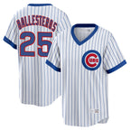 Choea C.Cubs #25 Mois¡§|s Ballesteros Player White T-shirt Cooperstown Collection Limited Stitched Jerseys