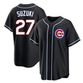 Choea C.Cubs #27 Seiya Suzuki Player Black Fashion Out Game Stitched Jerseys