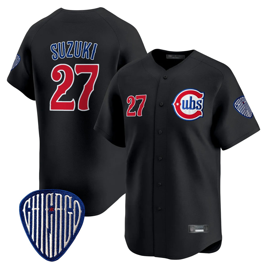 Choea C.Cubs #27 Seiya Suzuki Player Black Vapor Premier Limited Home Stitched Jerseys