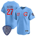 Choea C.Cubs #27 Seiya Suzuki Player Blue Vapor Premier Limited Home Stitched Jerseys