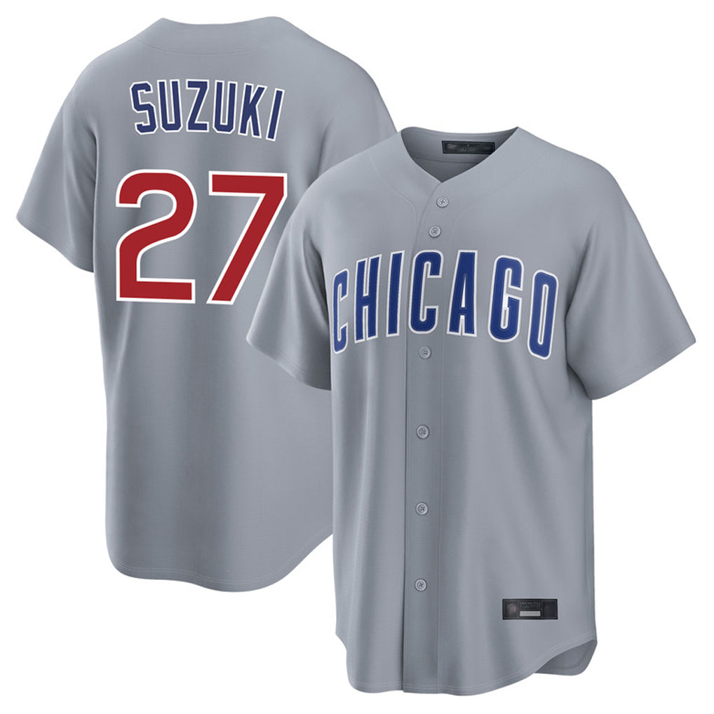 Choea C.Cubs #27 Seiya Suzuki Player Gray Home Game Stitched Jerseys