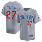 Choea C.Cubs #27 Seiya Suzuki Player Gray Road Limited Home Stitched Jerseys