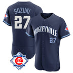 Choea C.Cubs #27 Seiya Suzuki Player Navy City Connect 150th Anniversary Limited Elite Home Stitched Jerseys