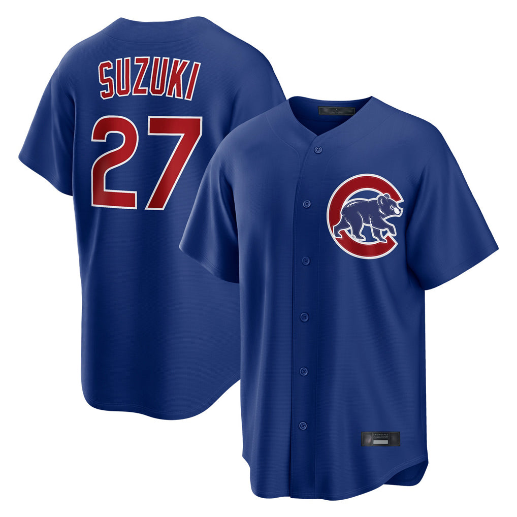 Choea C.Cubs #27 Seiya Suzuki Player Royal Home Game Stitched Jerseys