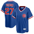 Choea C.Cubs #27 Seiya Suzuki Player Royal T-shirt Cooperstown Collection Limited Stitched Jerseys
