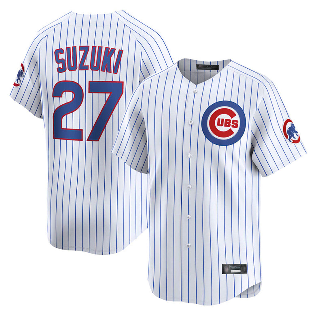Choea C.Cubs #27 Seiya Suzuki Player White Limited Home Game Stitched Jerseys