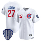 Choea C.Cubs #27 Seiya Suzuki Player White Vapor Premier Limited Home Stitched Jerseys