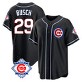 Choea C.Cubs #29 Michael Busch Player Black Fashion Out 150th Anniversary Game Stitched Jerseys