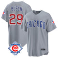 Choea C.Cubs #29 Michael Busch Player Gray 150th Anniversary Home Game Stitched Jerseys