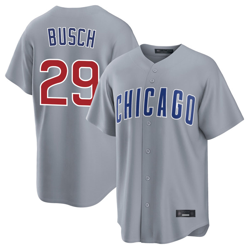 Choea C.Cubs #29 Michael Busch Player Gray Home Game Stitched Jerseys