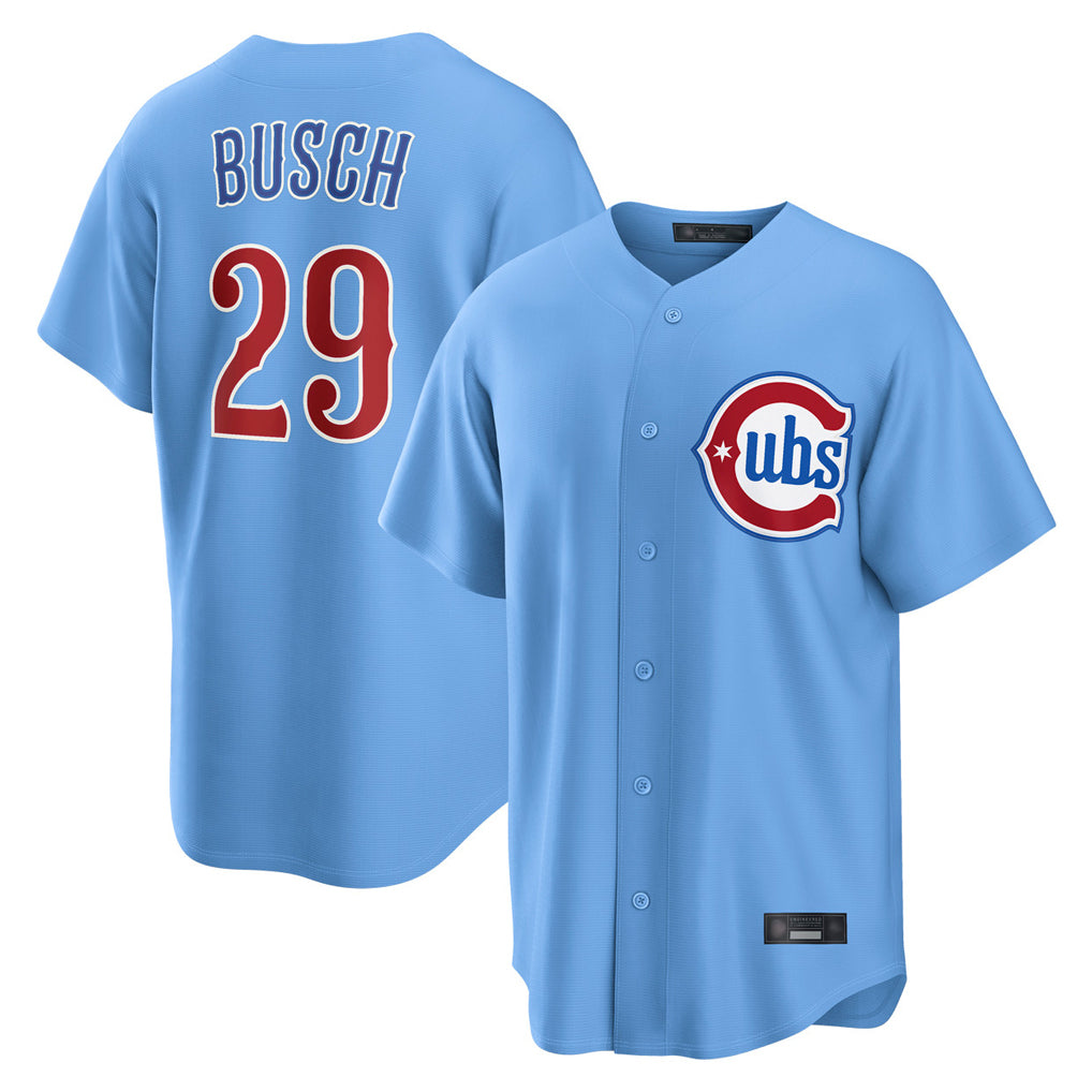 Choea C.Cubs #29 Michael Busch Player Light Blue Home Game Stitched Jerseys