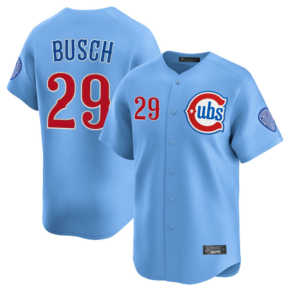 Choea C.Cubs #29 Michael Busch Player Light Blue Limited Home Stitched Jerseys