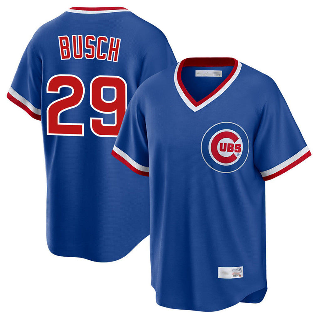 Choea C.Cubs #29 Michael Busch Player Royal T-shirt Cooperstown Collection Limited Stitched Jerseys