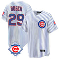 Choea C.Cubs #29 Michael Busch Player White 150th Anniversary Home Game Stitched Jerseys