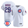 Choea C.Cubs #29 Michael Busch Player White 150th Anniversary Limited Home Game Stitched Jerseys