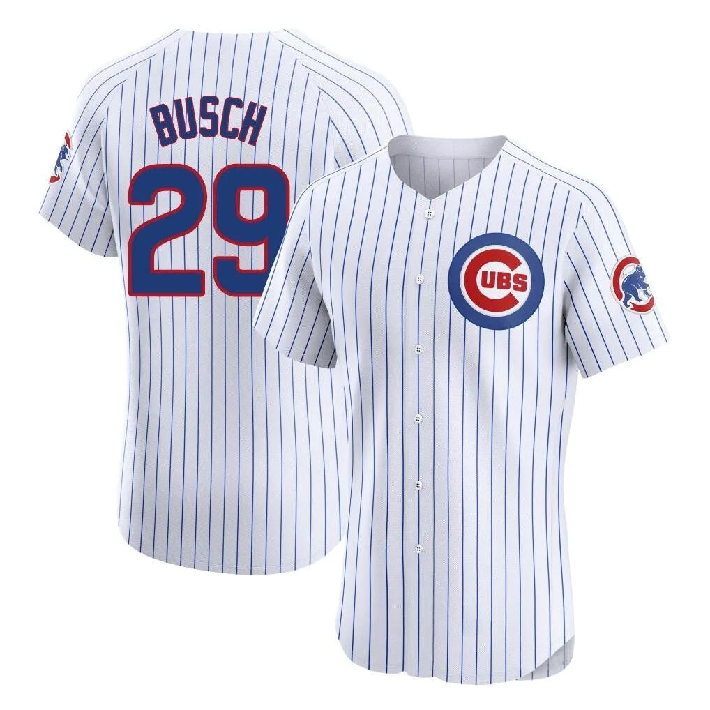 Choea C.Cubs #29 Michael Busch Player White Limited Elite Home Game Stitched Jerseys
