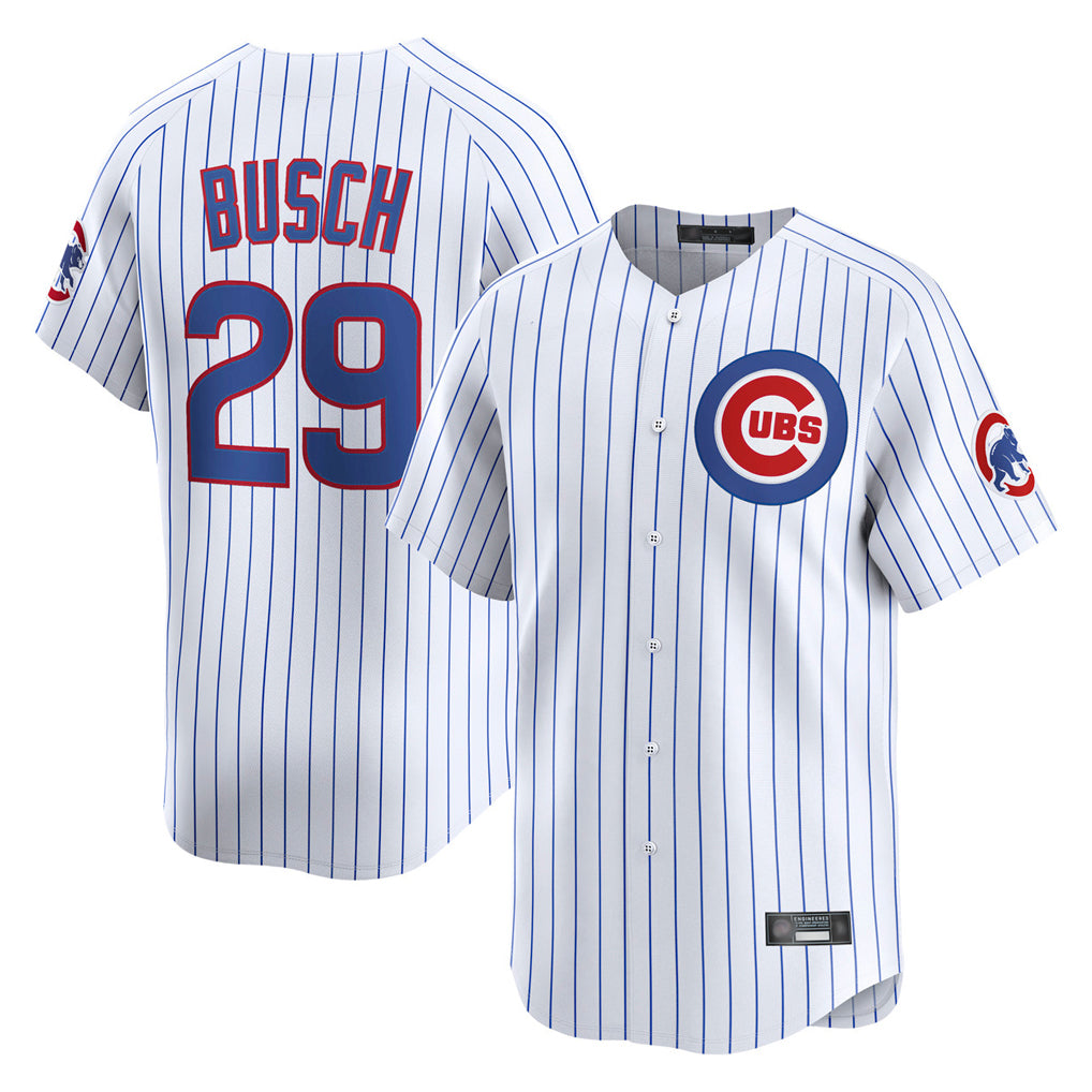 Choea C.Cubs #29 Michael Busch Player White Limited Home Game Stitched Jerseys
