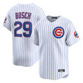 Choea C.Cubs #29 Michael Busch Player White Limited Home Game Stitched Jerseys
