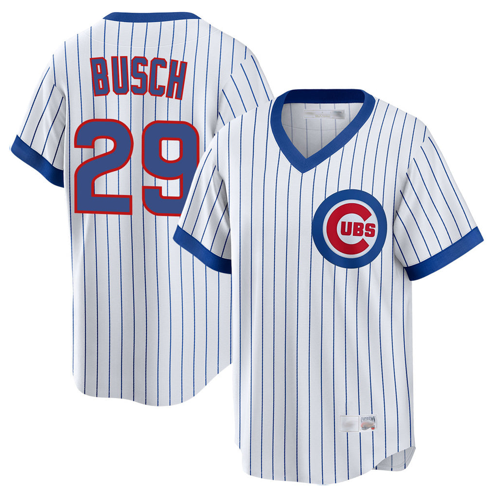 Choea C.Cubs #29 Michael Busch Player White T-shirt Cooperstown Collection Limited Stitched Jerseys
