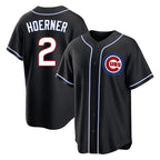 Choea C.Cubs #2 Nico Hoerner Player Black Fashion Out Game Stitched Jerseys