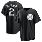 Choea C.Cubs #2 Nico Hoerner Player Black Game Stitched Jerseys