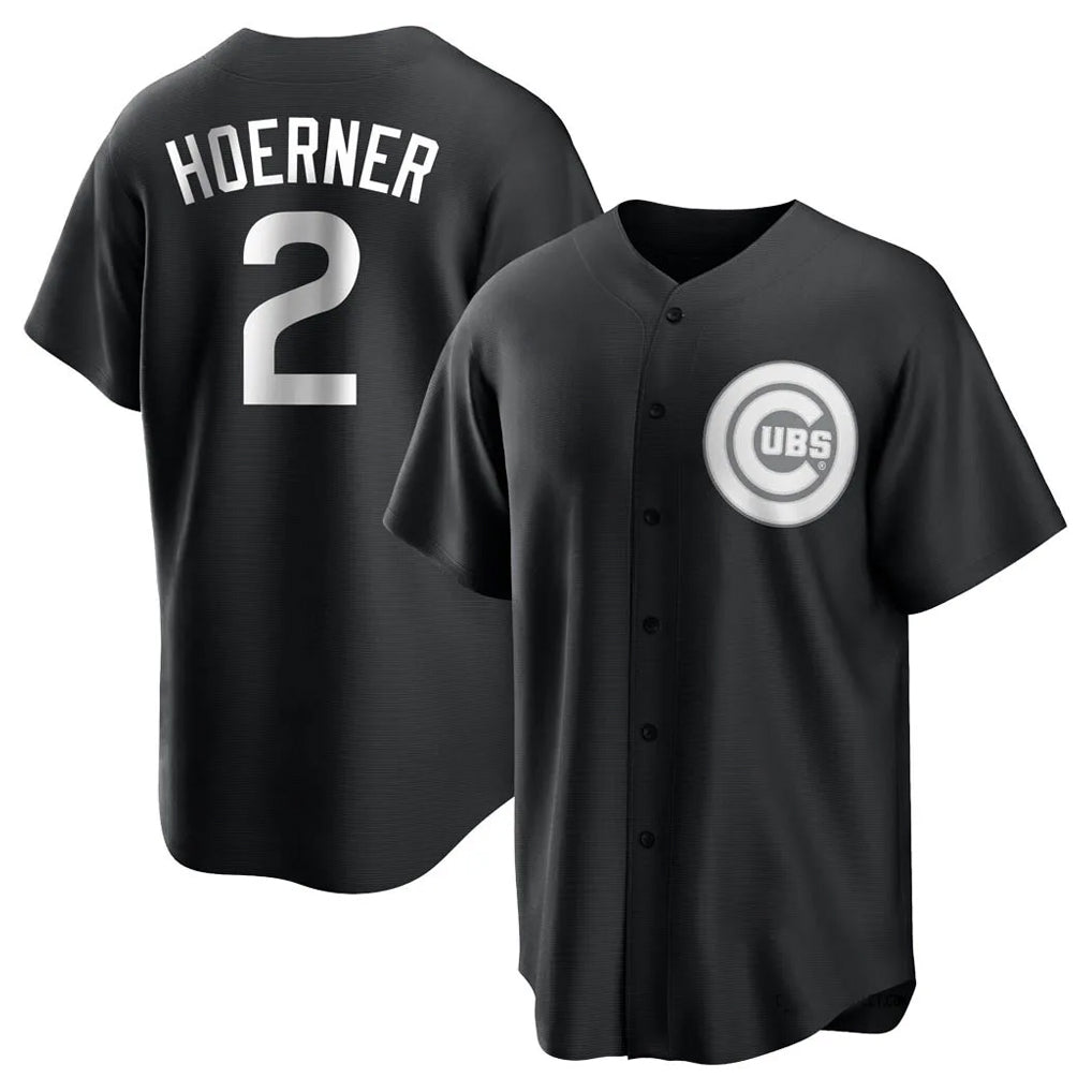 Choea C.Cubs #2 Nico Hoerner Player Black Game Stitched Jerseys