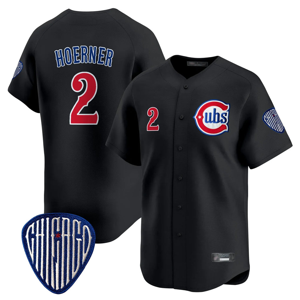 Choea C.Cubs #2 Nico Hoerner Player Black Vapor Premier Limited Home Stitched Jerseys