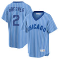 Choea C.Cubs #2 Nico Hoerner Player Blue T-shirt Cooperstown Collection Limited Stitched Jerseys