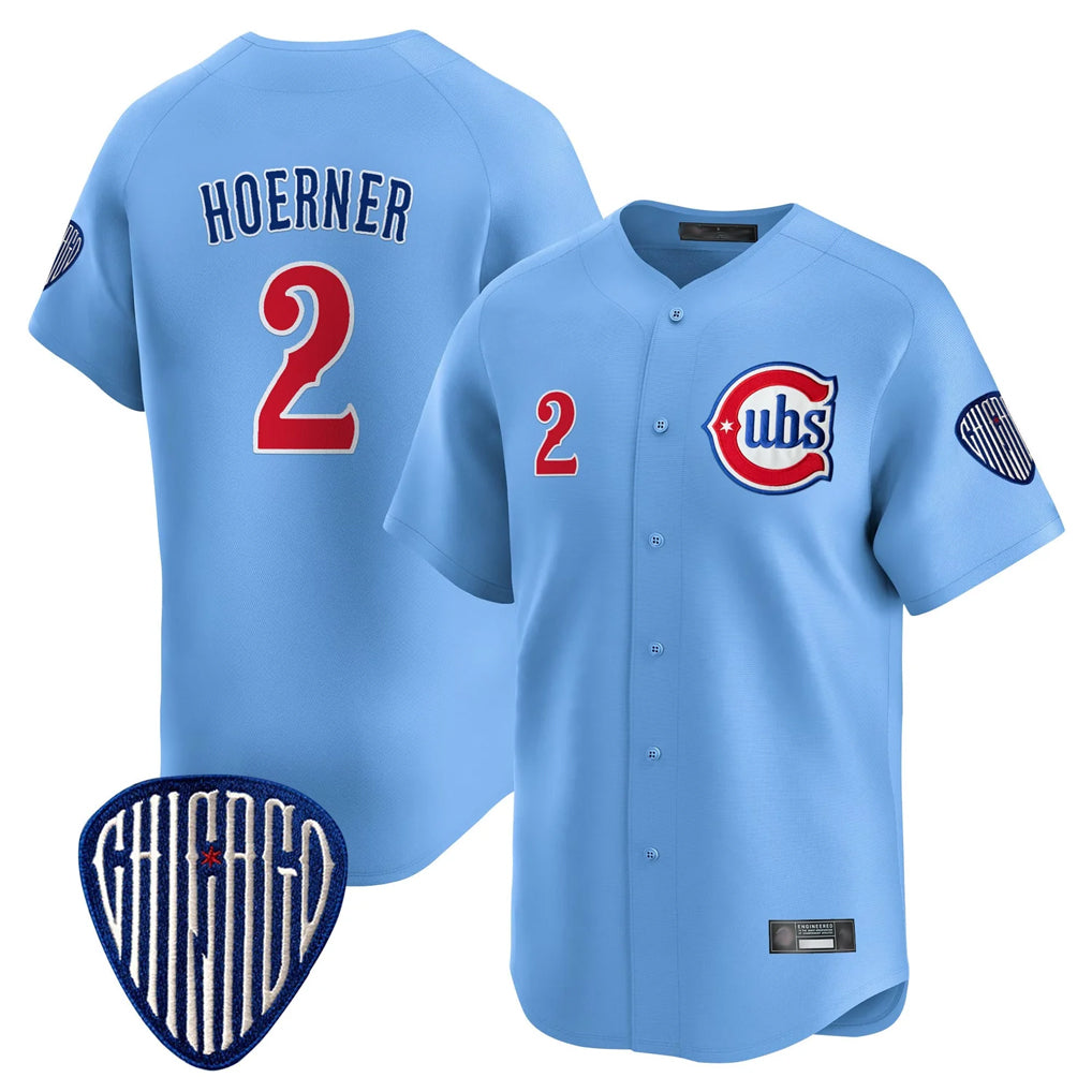 Choea C.Cubs #2 Nico Hoerner Player Blue Vapor Premier Limited Home Stitched Jerseys