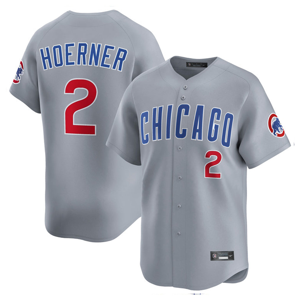 Choea C.Cubs #2 Nico Hoerner Player Gray Road Limited Home Stitched Jerseys