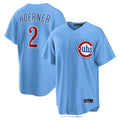 Choea C.Cubs #2 Nico Hoerner Player Light Blue Home Game Stitched Jerseys