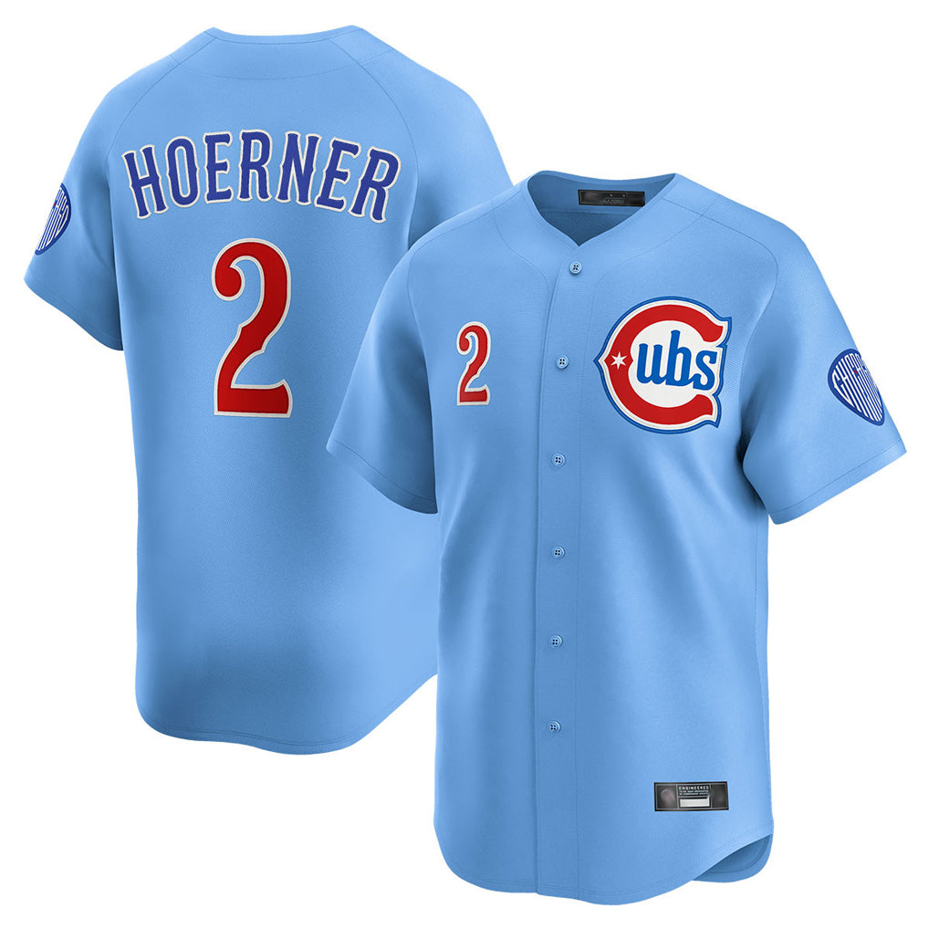 Choea C.Cubs #2 Nico Hoerner Player Light Blue Limited Home Stitched Jerseys