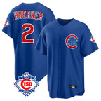 Choea C.Cubs #2 Nico Hoerner Player Royal 150th Anniversary Home Game Stitched Jerseys