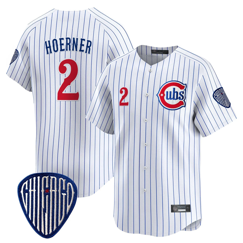 Choea C.Cubs #2 Nico Hoerner Player White Pinstripe Vapor Premier Limited Home Stitched Jerseys