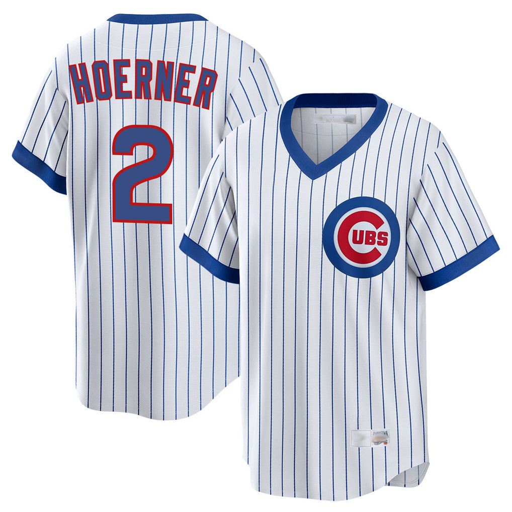 Choea C.Cubs #2 Nico Hoerner Player White T-shirt Cooperstown Collection Limited Stitched Jerseys