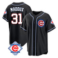 Choea C.Cubs #31 Greg Maddux Player Black Fashion Out 150th Anniversary Game Stitched Jerseys