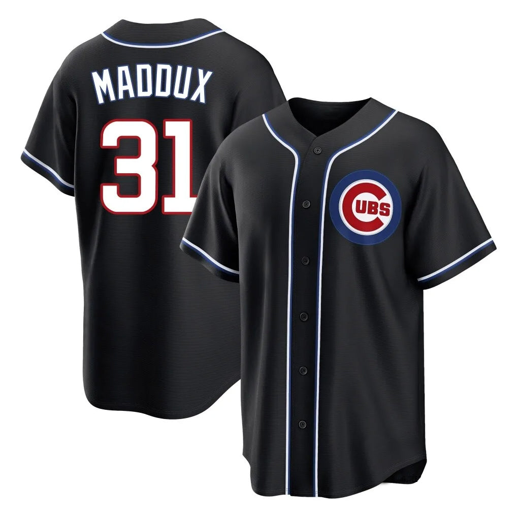 Choea C.Cubs #31 Greg Maddux Player Black Fashion Out Game Stitched Jerseys