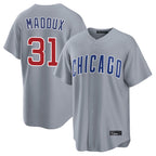 Choea C.Cubs #31 Greg Maddux Player Gray Home Game Stitched Jerseys